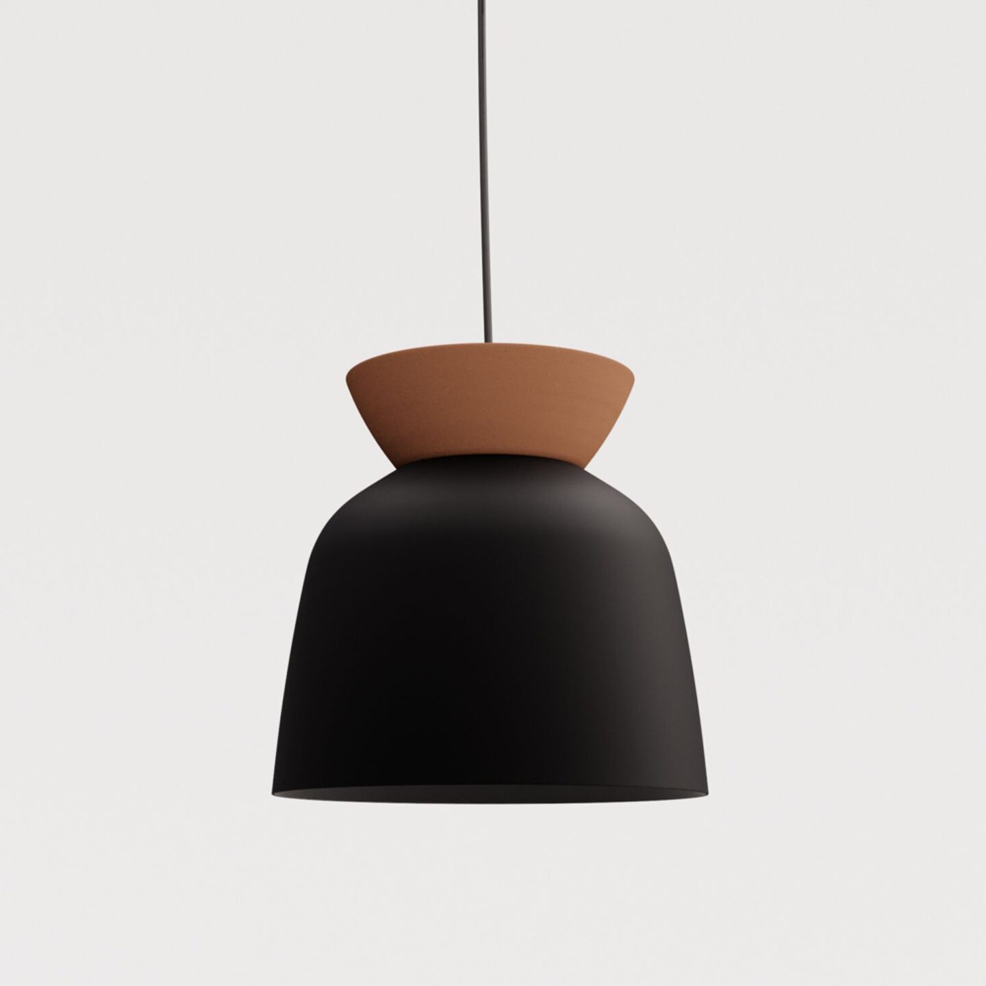 Hat Ceramic Deep 470 Pendant Black & Terracotta